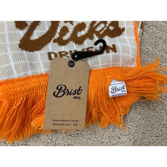 Dick’s Drive-in Burgers Scarf Seattle Deluxe Hamburger Novelty Fringe Orange New - Picture 2 of 5